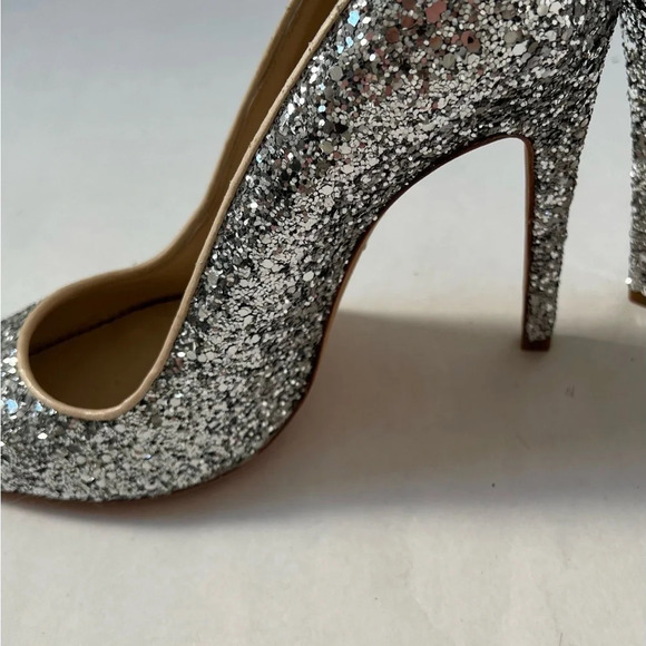 Jerome Rousseau Glittery Silver Evening Stiletto pumps EU 37 US 6.5 - Picture 3 of 9